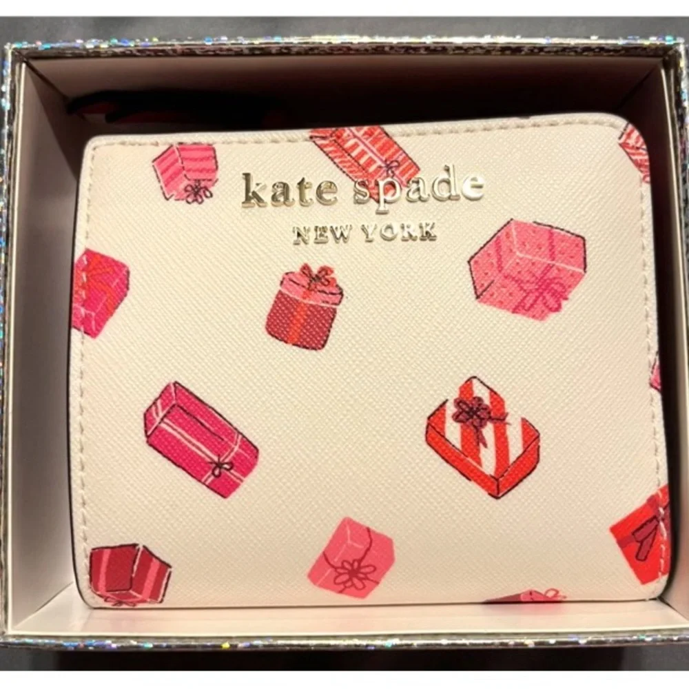Kate Spade Gift Print Bifold Wallet w/ Box NWT